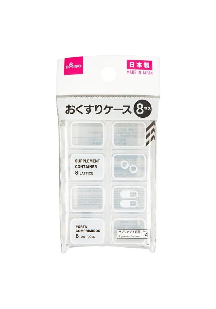 Daiso Supplement Container with 8 Compartments - Clear
